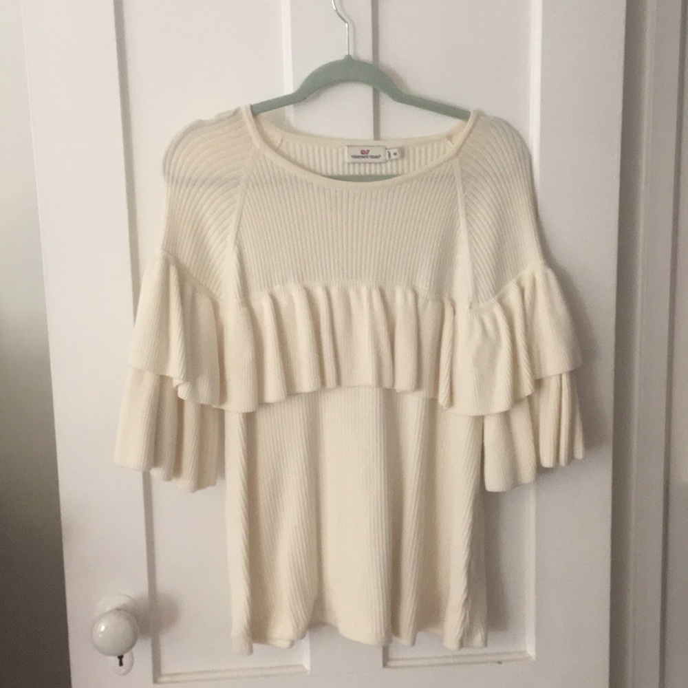 NWOT Vineyard Vines Ruffled Knit Top